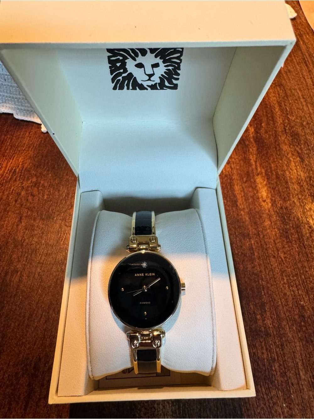 Anne Klein Black and Gold Women's Bracelet Watch